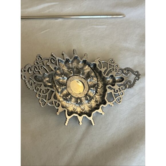 Moon Celtic Knot Hair Clip Moon Hair Clip Barrette Emo Floral Purple Stone - Picture 5 of 9